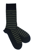 The Earl Striped Bamboo Socks - Midnight Blue