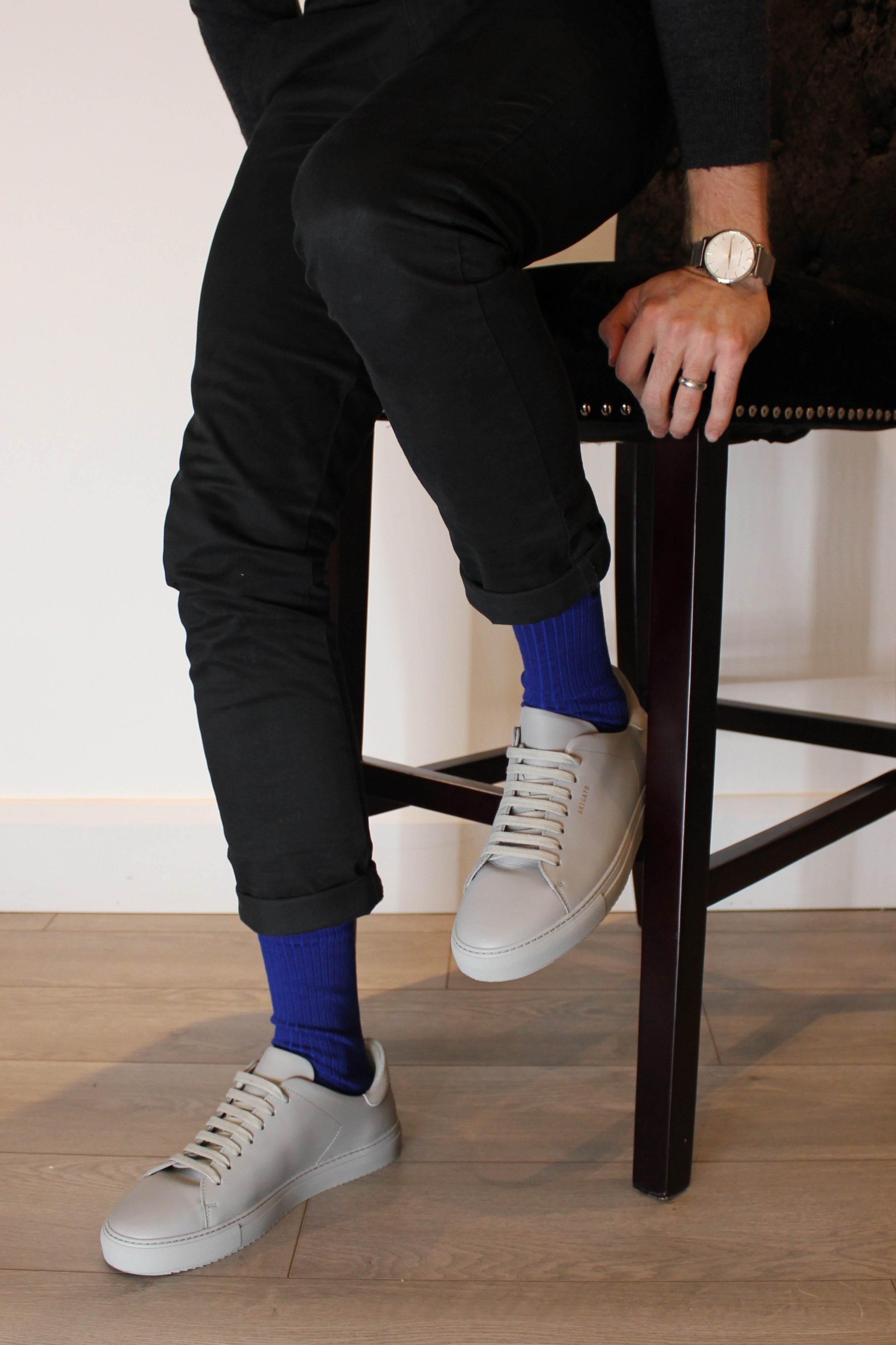 Royal Blue Ribbed Bamboo Men's Socks | The Duke | Sirluxe Socks