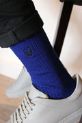 The Duke Ribbed Bamboo Socks - Royal Blue, Set of 4