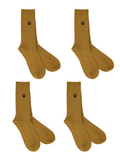 The Duke Ribbed Bamboo Socks - Rich Mustard, Set of 4