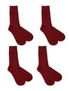 The Duke Ribbed Bamboo Socks - Merlot Red, Set of 4