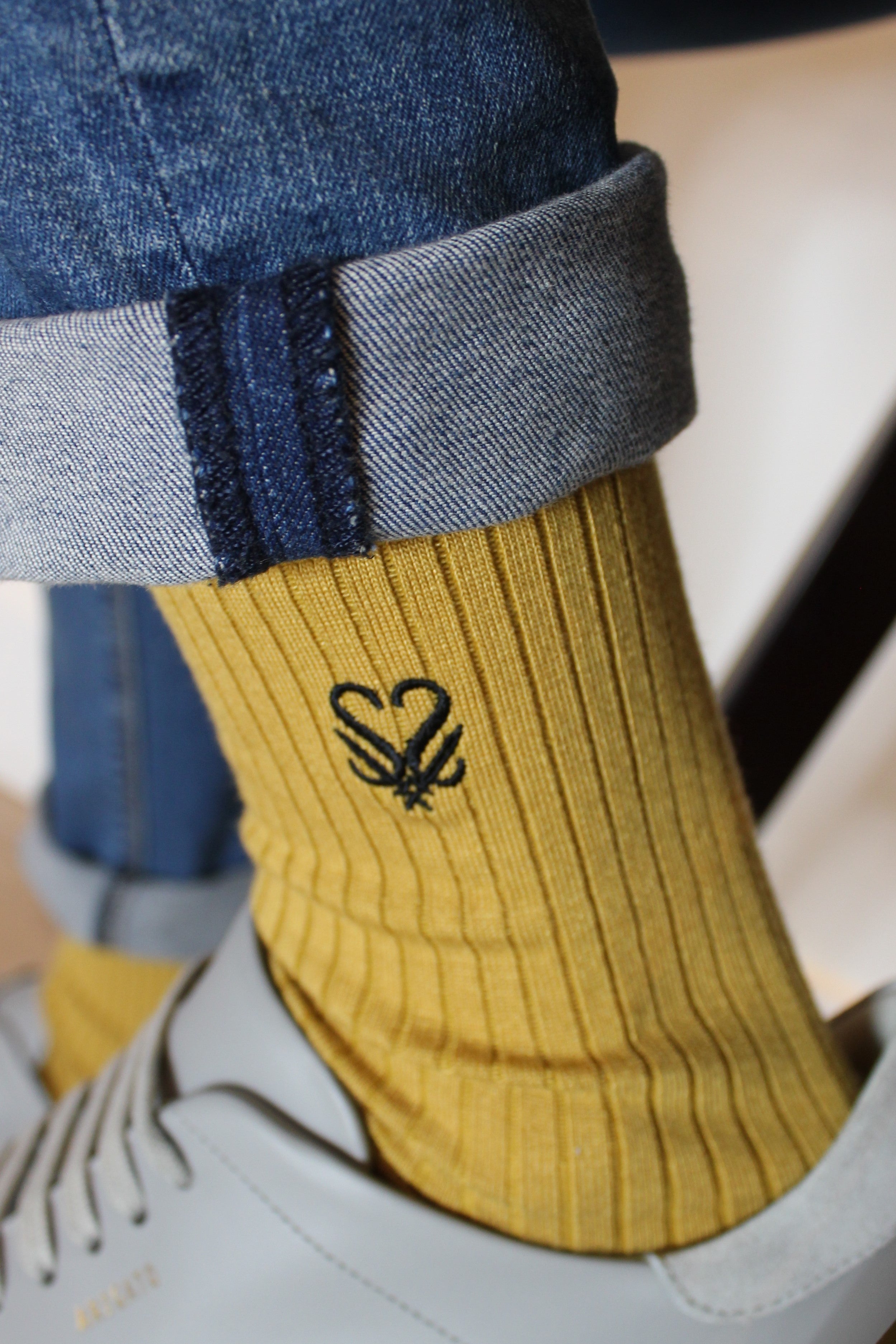 Rich Mustard Yellow Ribbed Bamboo Men's Socks | The Duke | Sirluxe Socks
