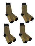 The Knight Herringbone Bamboo Socks - Rich Mustard, Set of 4