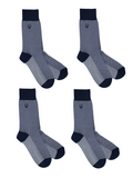 The Knight Herringbone Bamboo Socks - Ice Blue, Set of 4