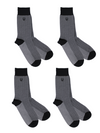 The Knight Herringbone Bamboo Socks - Storm Grey, Set of 4