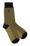 The Knight Herringbone Bamboo Socks - Rich Mustard