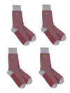The Knight Herringbone Bamboo Socks - Merlot Red, Set of 4